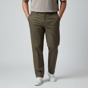 Croft & Barrow Flat Front Solid Dark Brown Dress Pants size 41 Inseam 32